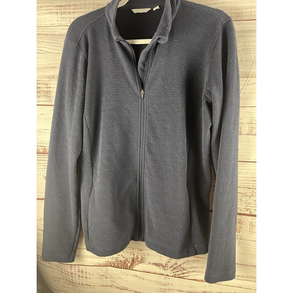 Lady Hagen Sweater Women’s Large Blue Zip Up Long Sleeve